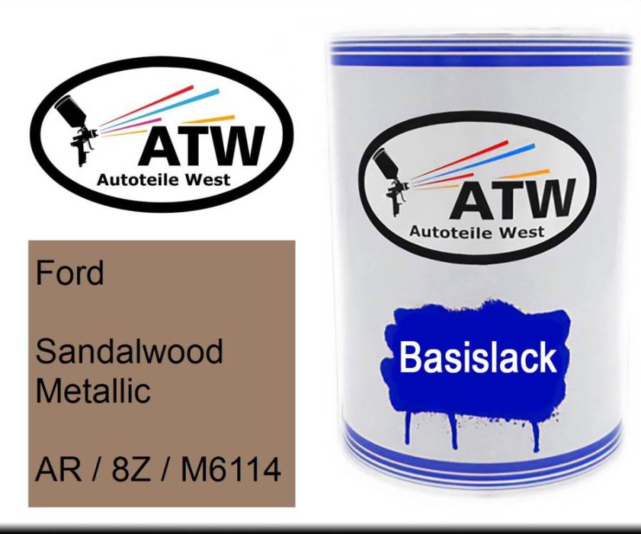 Ford, Sandalwood Metallic, AR / 8Z / M6114: 500ml Lackdose, von ATW Autoteile West.